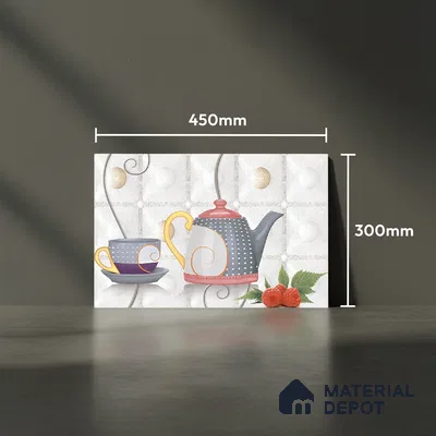TL 01913 C Cotton White & Grey Highlighter 2 18 x 12 inch Glossy Finish Ceramic Wall Tile - 6 mm