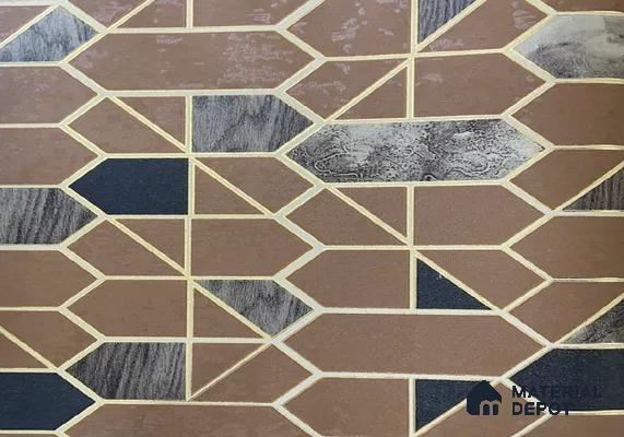 WK15-1528 | Mauve Navy Hexagon Tile Non Woven Geometric Wallpaper - 10 Meter x 21 Inches, 57.41 Sq. Ft. (Min. 15% Wastage)