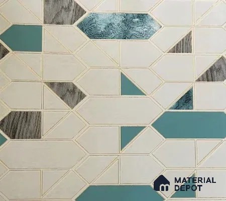 WK15-1531 | Cream Marble Tile Non Woven Geometric Wallpaper - 10 Meter x 21 Inches, 57.41 Sq. Ft. (Min. 15% Wastage)