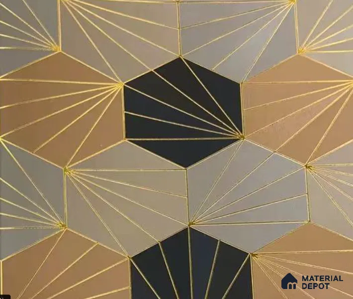 WK15-1543 | 10 Meter x 21 Inches Geometric Look Wallpaper - 57.41 Sq. Ft. | Minimum 15% wastage during installation