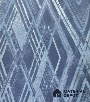 WK21-2104 | Blue Diamond Lattice Geometric Wallpaper - 10 Meter x 21 Inches, 57.41 Sq. Ft.