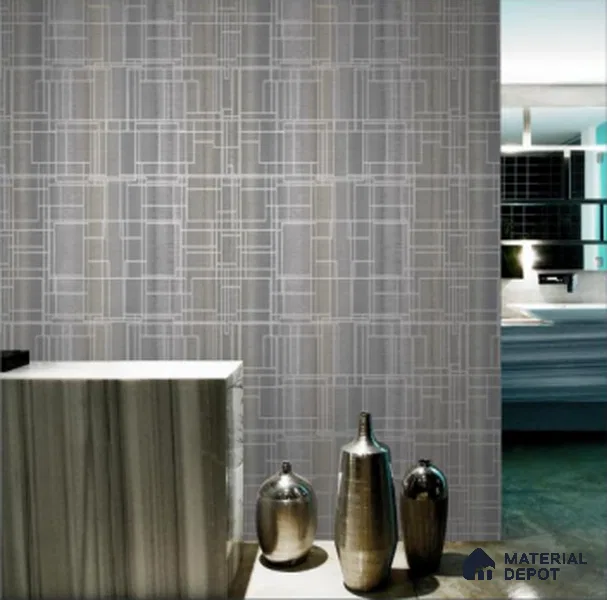 WK21-2120 | Grey & Beige Crosshatch Linear Texture Patterned Wallpaper - 10 Meter x 21 Inches, 57.41 Sq. Ft.