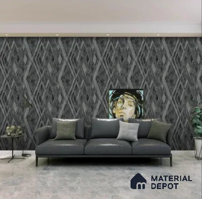 WK21-2125 | Charcoal Distressed Diamond Geometric Wallpaper - 10 Meter x 21 Inches, 57.41 Sq. Ft.