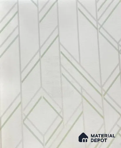 WK21-2135 | Silver Green Diamond Line Geometric Wallpaper - 10 Meter x 21 Inches, 57.41 Sq. Ft.