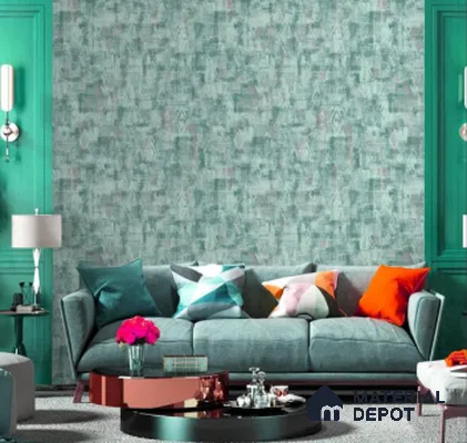 WK21-2146 | Teal Grey Weathered Diamond Texture Patterned Wallpaper - 10 Meter x 21 Inches, 57.41 Sq. Ft.