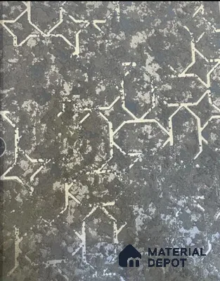 WK21-2156 | Charcoal & Gold Crackle Mosaic Patterned Wallpaper - 10 Meter x 21 Inches, 57.41 Sq. Ft.