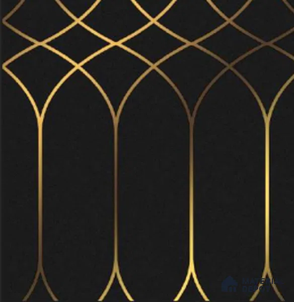 WK25-2543 | Black & Gold Art Deco Arch Patterned Wallpaper - 10 Meter x 21 Inches, 57.41 Sq. Ft. (Min. 15% Wastage)