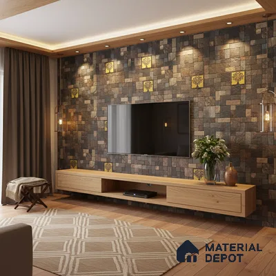 WL 00069 Cedar Gold 300 x 300 mm Natural Stone Wall Cladding |  Stone is a Natural Product, Please Expect Variation in Shades