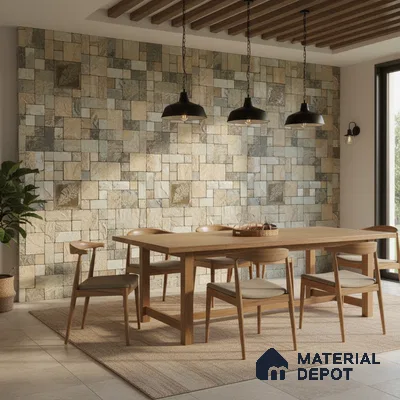 WL 00070 Marfil Beige 300 x 300 mm Natural Stone Wall Cladding |  Stone is a Natural Product, Please Expect Variation in Shades