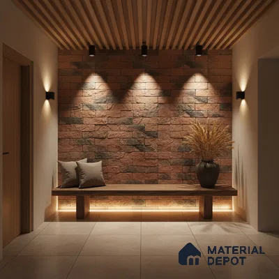 WL 00072 Red Brick 63.5 x 229 mm Natural Stone Wall Cladding |  Stone is a Natural Product, Please Expect Variation in Shades