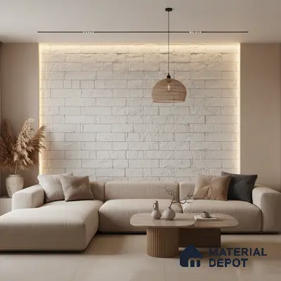 WL 00073 White Brick 63.5 x 229 mm Natural Stone Wall Cladding |  Stone is a Natural Product, Please Expect Variation in Shades