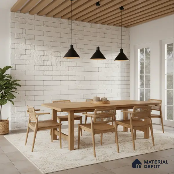 WL 00073 White Brick 63.5 x 229 mm Natural Stone Wall Cladding | Stone is a Natural Product, Please Expect Variation in Shades
