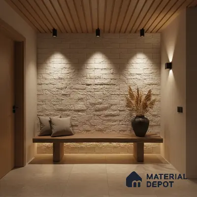 WL 00073 White Brick 63.5 x 229 mm Natural Stone Wall Cladding |  Stone is a Natural Product, Please Expect Variation in Shades