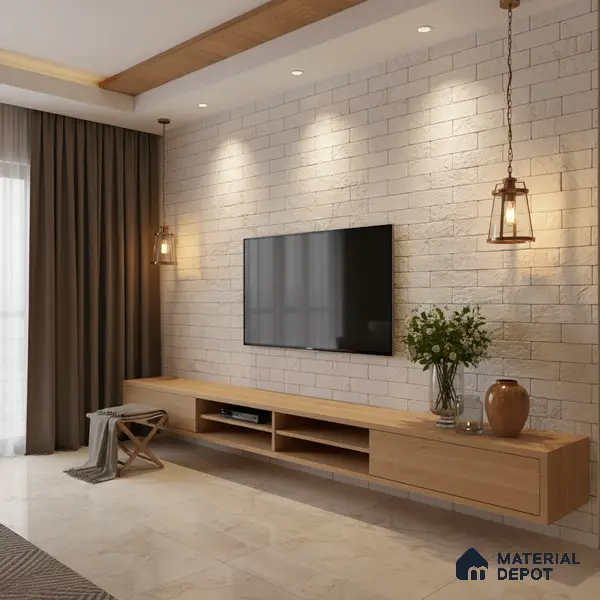 WL 00073 White Brick 63.5 x 229 mm Natural Stone Wall Cladding | Stone is a Natural Product, Please Expect Variation in Shades