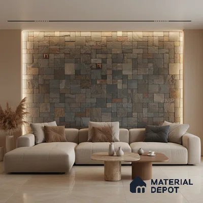 WL 00074 Cedar Metal 300 x 300 mm Natural Stone Wall Cladding |  Stone is a Natural Product, Please Expect Variation in Shades