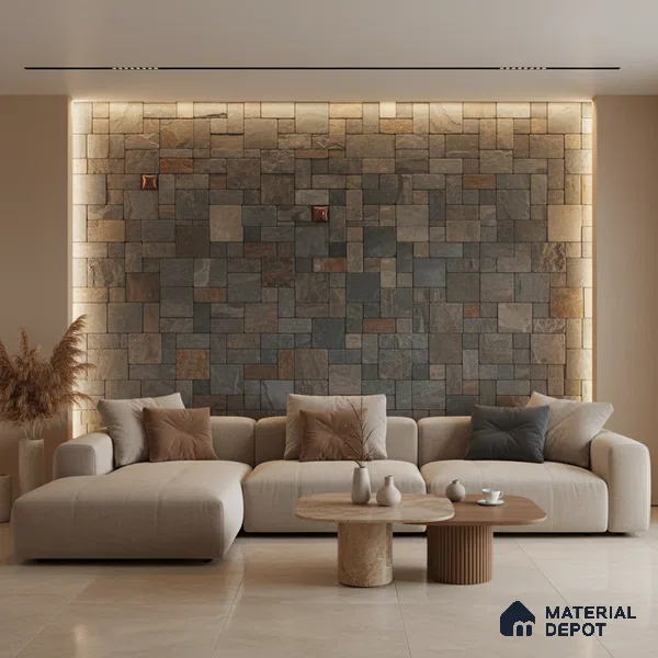WL 00074 Cedar Metal 300 x 300 mm Natural Stone Wall Cladding |  Stone is a Natural Product, Please Expect Variation in Shades