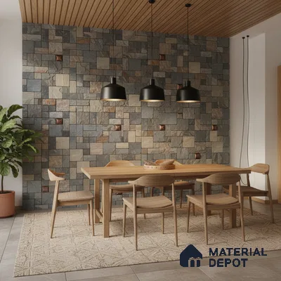 WL 00074 Cedar Metal 300 x 300 mm Natural Stone Wall Cladding |  Stone is a Natural Product, Please Expect Variation in Shades
