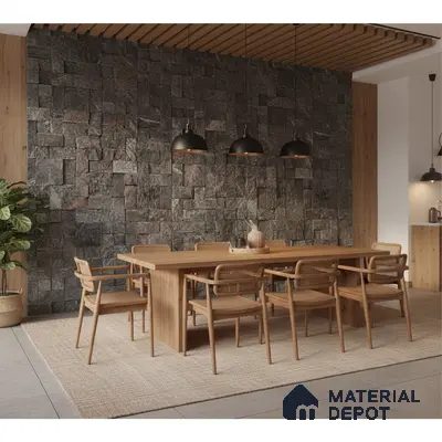 WL 00078 Amazon Green 300 x 300 mm Natural Stone Wall Cladding |  Stone is a Natural Product, Please Expect Variation in Shades