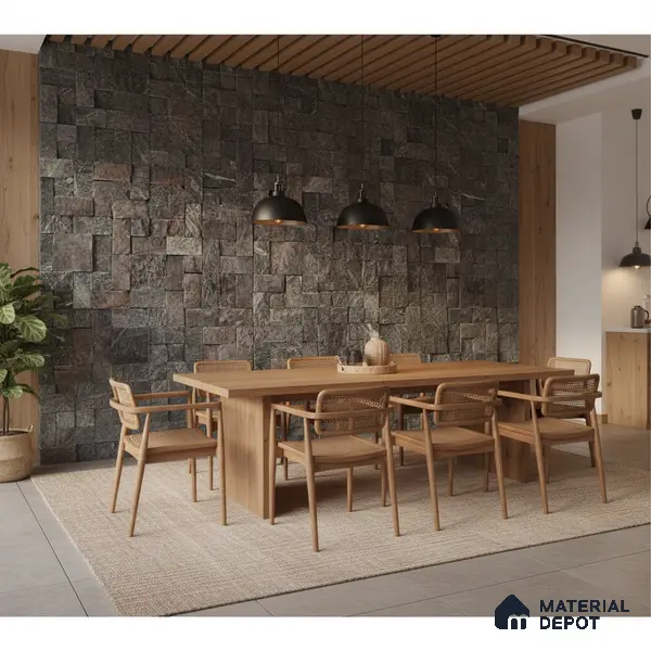 WL 00078 Amazon Green 300 x 300 mm Natural Stone Wall Cladding | Stone is a Natural Product, Please Expect Variation in Shades