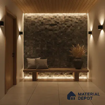 WL 00078 Amazon Green 300 x 300 mm Natural Stone Wall Cladding |  Stone is a Natural Product, Please Expect Variation in Shades