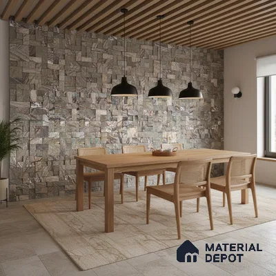 WL 00079 Amazon Brown 300 x 300 mm Natural Stone Wall Cladding |  Stone is a Natural Product, Please Expect Variation in Shades