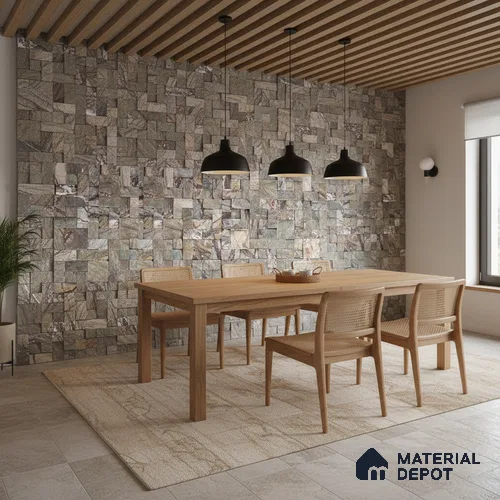 WL 00079 Amazon Brown 300 x 300 mm Natural Stone Wall Cladding | Stone is a Natural Product, Please Expect Variation in Shades