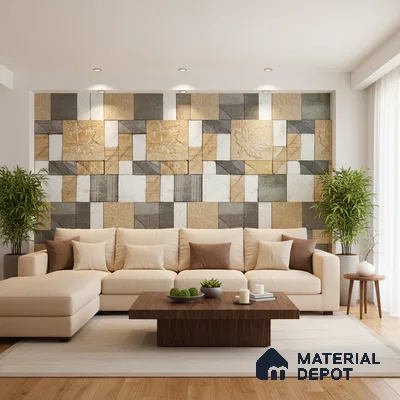 WL 00080 Ash Maple 300 x 300 mm Natural Stone Wall Cladding |  Stone is a Natural Product, Please Expect Variation in Shades