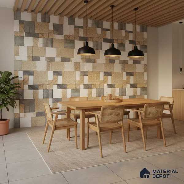 WL 00080 Ash Maple 300 x 300 mm Natural Stone Wall Cladding | Stone is a Natural Product, Please Expect Variation in Shades