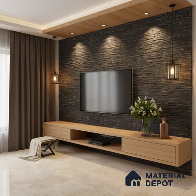 WL 00082 Black Waterfalls 600 x 150 mm Natural Stone Wall Cladding |  Stone is a Natural Product, Please Expect Variation in Shades