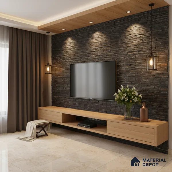 WL 00082 Black Waterfalls 600 x 150 mm Natural Stone Wall Cladding |  Stone is a Natural Product, Please Expect Variation in Shades