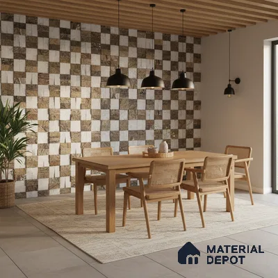WL 00083 Brown & White 300 x 300 mm Natural Stone Wall Cladding |  Stone is a Natural Product, Please Expect Variation in Shades