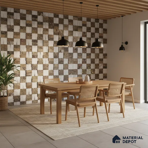 WL 00083 Brown & White 300 x 300 mm Natural Stone Wall Cladding | Stone is a Natural Product, Please Expect Variation in Shades