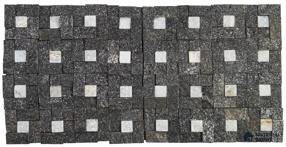 WL 00084 Black & White 300 x 300 mm Natural Stone Wall Cladding |  Stone is a Natural Product, Please Expect Variation in Shades