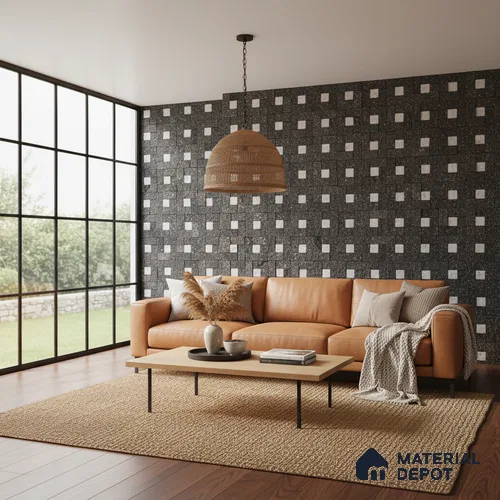WL 00084 Black & White 300 x 300 mm Natural Stone Wall Cladding | Stone is a Natural Product, Please Expect Variation in Shades