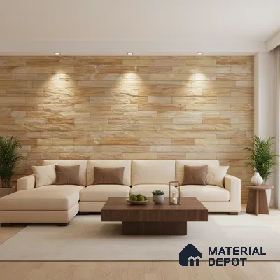WL 00086 Bambooza 600 x 150 mm Natural Stone Wall Cladding |  Stone is a Natural Product, Please Expect Variation in Shades