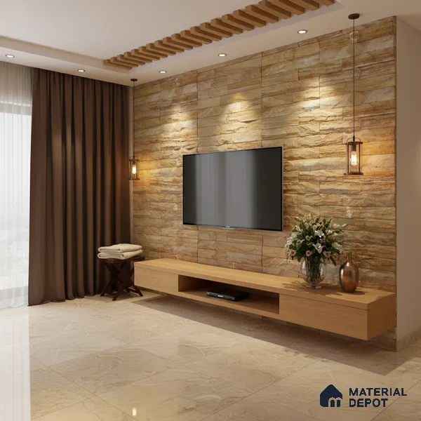 WL 00086 Bambooza 600 x 150 mm Natural Stone Wall Cladding |  Stone is a Natural Product, Please Expect Variation in Shades