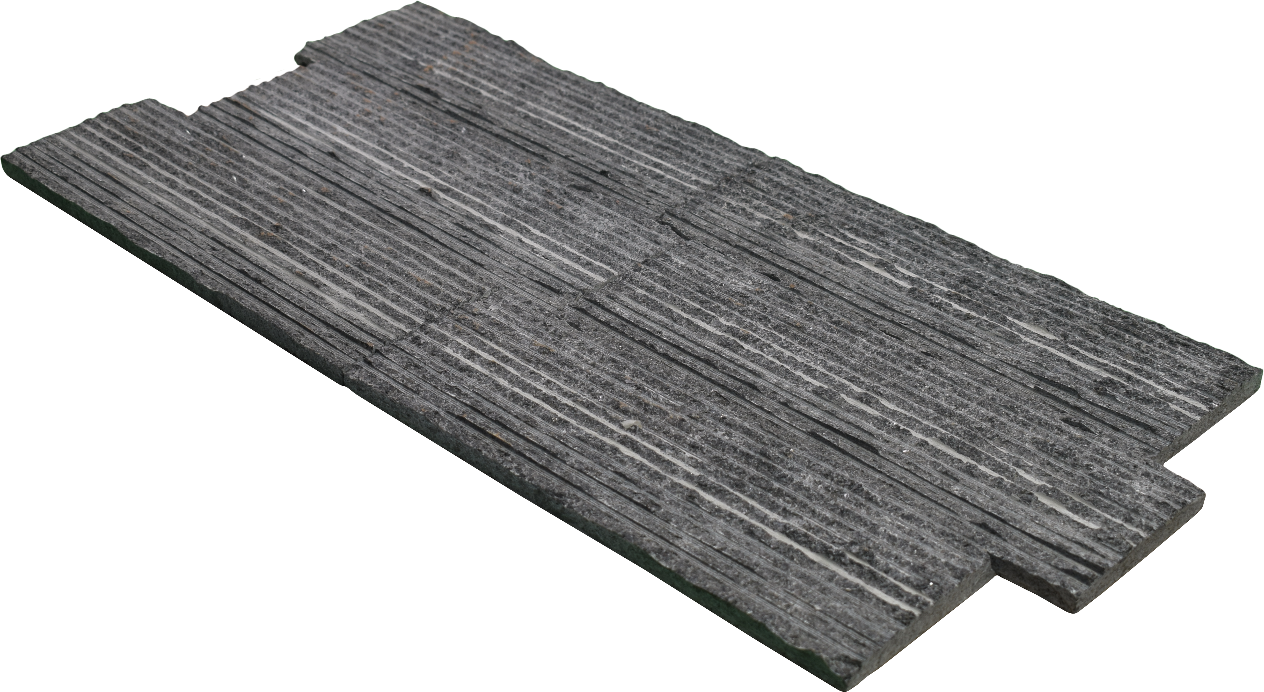 WL 00087 Carbon Black 100 x 300 mm Natural Stone Wall Cladding | 1 Sq. Ft. = 8 Pieces |  Stone is a Natural Product, Please Expect Variation in Shades