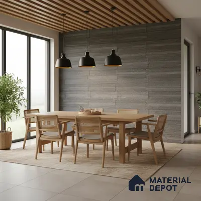 WL 00087 Carbon Black 100 x 300 mm Natural Stone Wall Cladding | 1 Sq. Ft. = 8 Pieces |  Stone is a Natural Product, Please Expect Variation in Shades