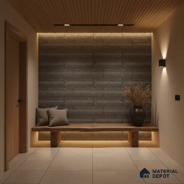 WL 00087 Carbon Black 100 x 300 mm Natural Stone Wall Cladding | 1 Sq. Ft. = 8 Pieces |  Stone is a Natural Product, Please Expect Variation in Shades