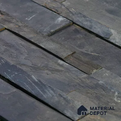 WL 00088 Charcoal Black 600 x 150 mm Natural Stone Wall Cladding |  Stone is a Natural Product, Please Expect Variation in Shades