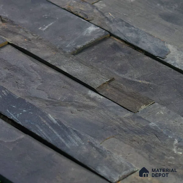 WL 00088 Charcoal Black 600 x 150 mm Natural Stone Wall Cladding | Stone is a Natural Product, Please Expect Variation in Shades