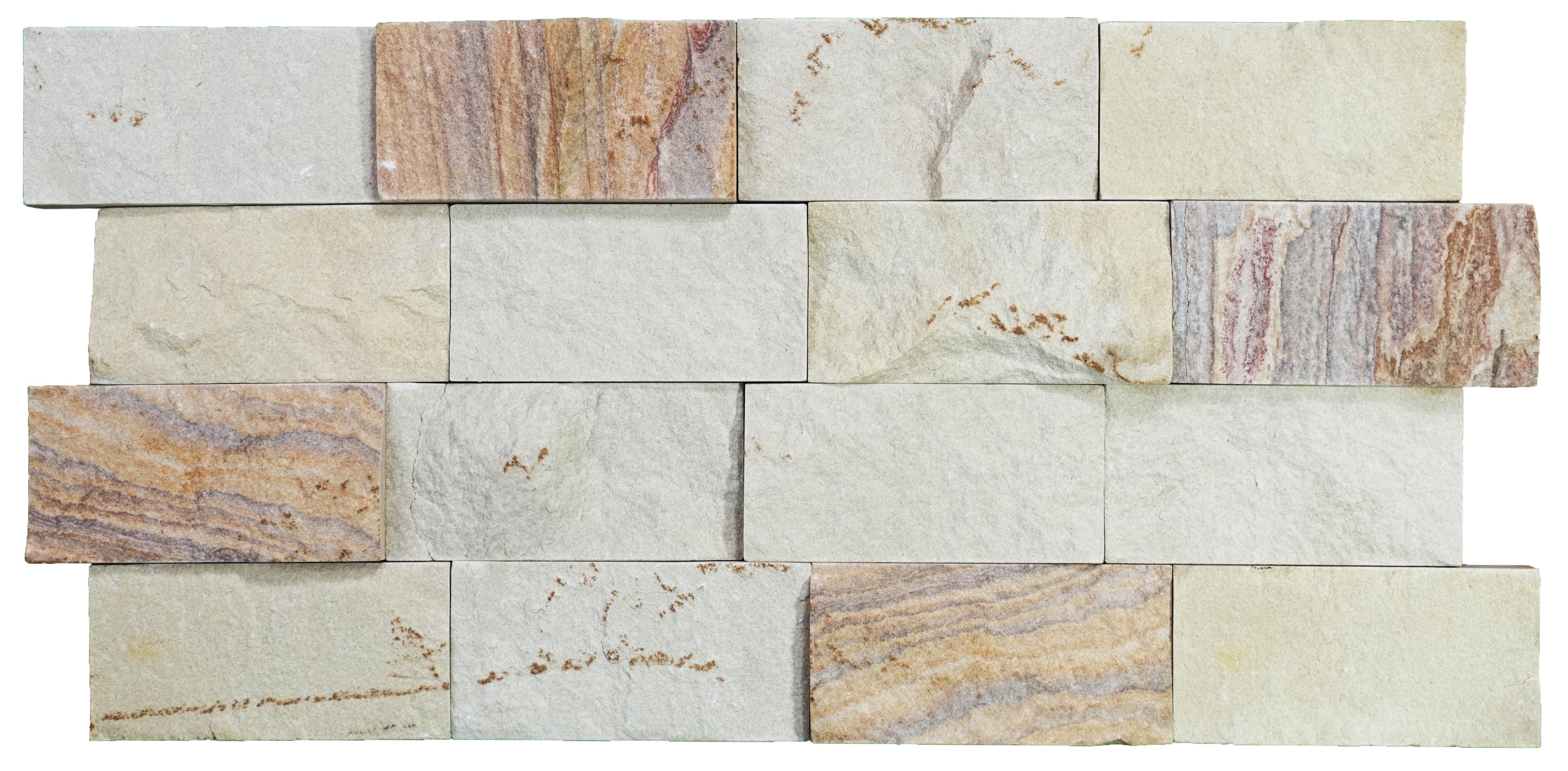 WL 00089 Creama Giallo 150 x 75 mm Natural Stone Wall Cladding | I Sq. Ft. = 8 Pieces |  Stone is a Natural Product, Please Expect Variation in Shades