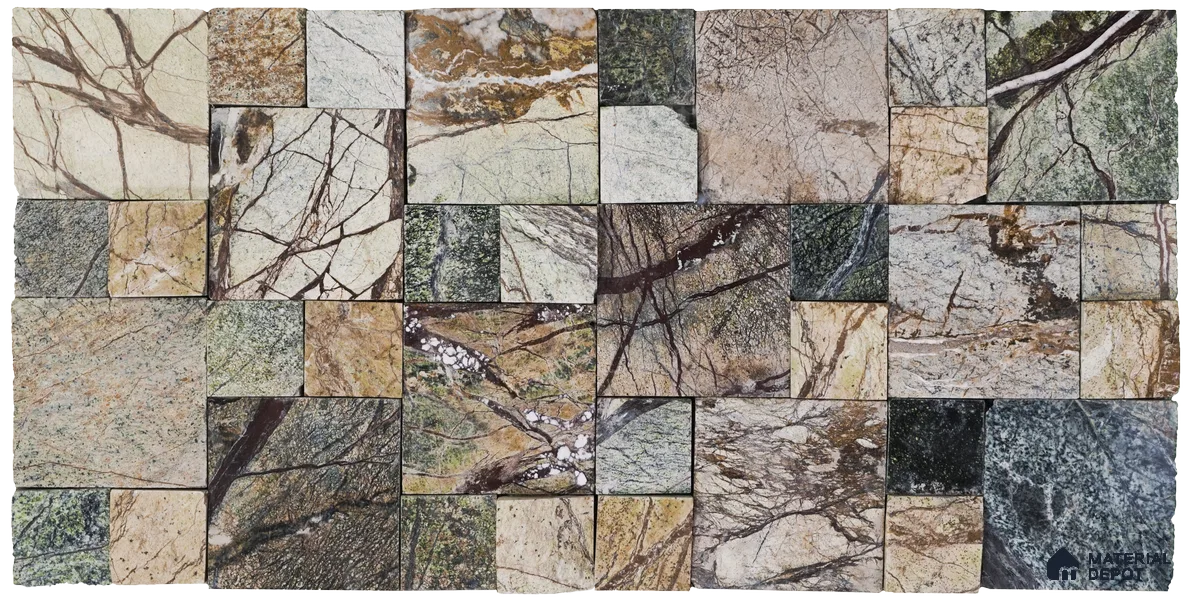 WL 00090 Castel Rock 300 x 300 mm Natural Stone Wall Cladding | Stone is a Natural Product, Please Expect Variation in Shades