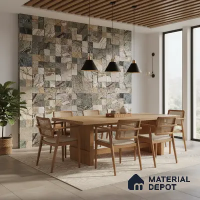 WL 00090 Castel Rock 300 x 300 mm Natural Stone Wall Cladding |  Stone is a Natural Product, Please Expect Variation in Shades