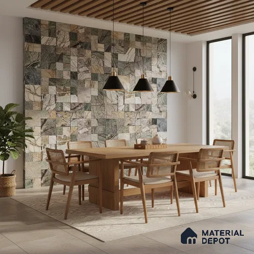 WL 00090 Castel Rock 300 x 300 mm Natural Stone Wall Cladding | Stone is a Natural Product, Please Expect Variation in Shades