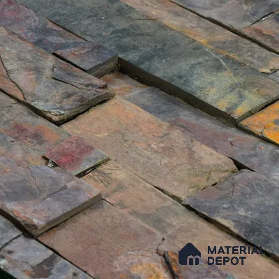 WL 00091 Damson Dark 600 x 150 mm Natural Stone Wall Cladding |  Stone is a Natural Product, Please Expect Variation in Shades