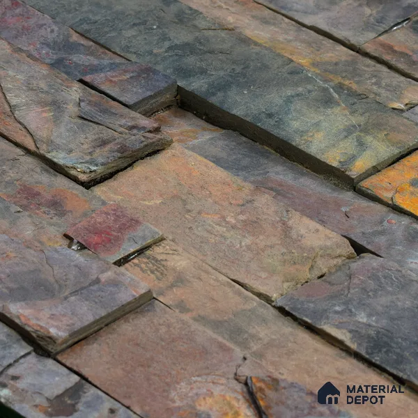 WL 00091 Damson Dark 600 x 150 mm Natural Stone Wall Cladding | Stone is a Natural Product, Please Expect Variation in Shades