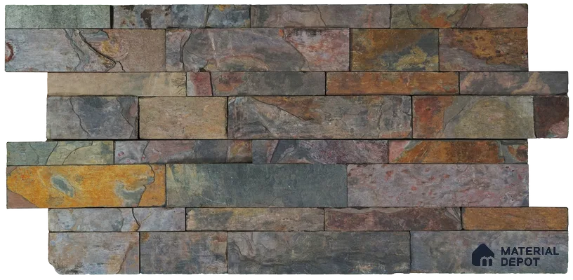 WL 00091 Damson Dark 600 x 150 mm Natural Stone Wall Cladding |  Stone is a Natural Product, Please Expect Variation in Shades