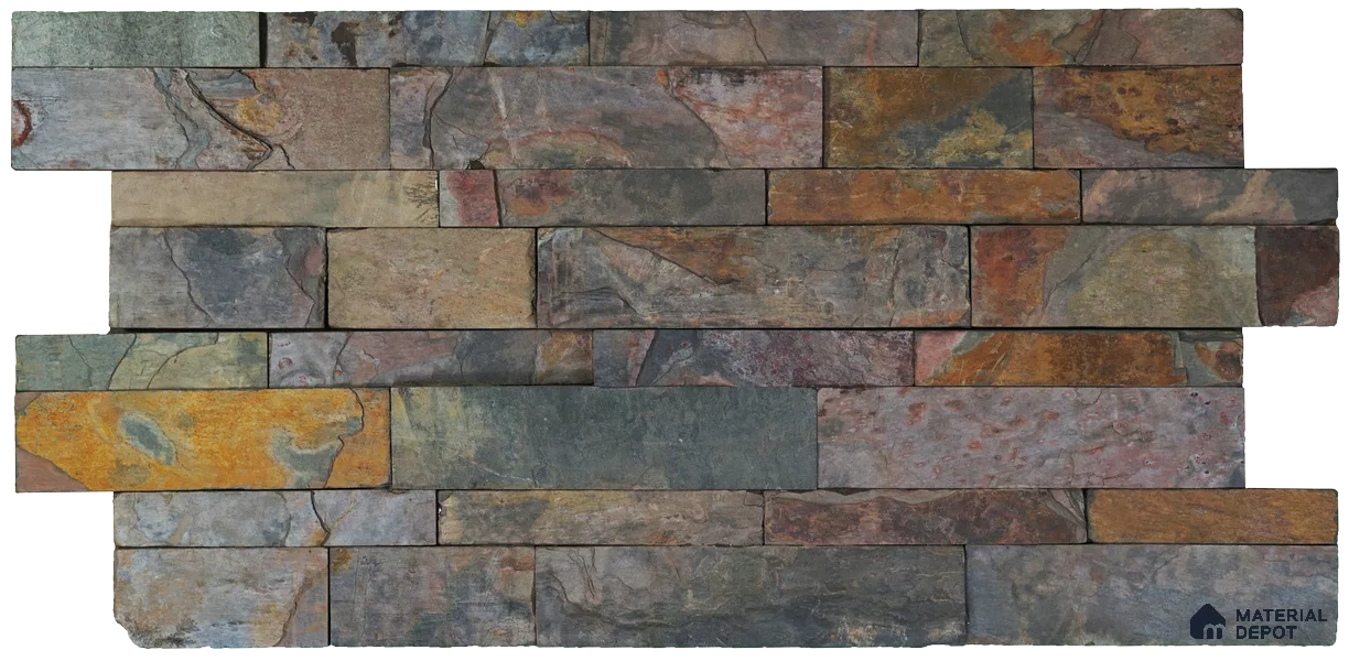 WL 00091 Damson Dark 600 x 150 mm Natural Stone Wall Cladding | Stone is a Natural Product, Please Expect Variation in Shades