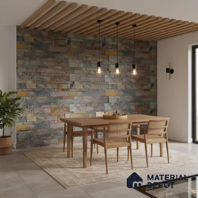 WL 00091 Damson Dark 600 x 150 mm Natural Stone Wall Cladding |  Stone is a Natural Product, Please Expect Variation in Shades